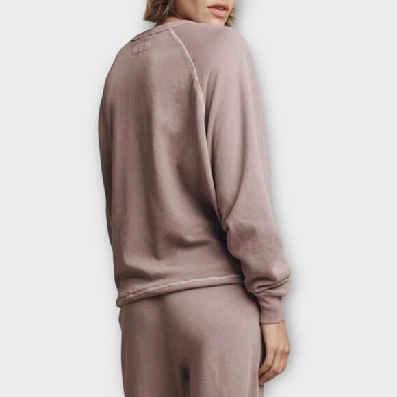 The Great. The College Sweatshirt Women's 0 Soft Lilac Long Sleeve Distressed - Picture 2 of 12